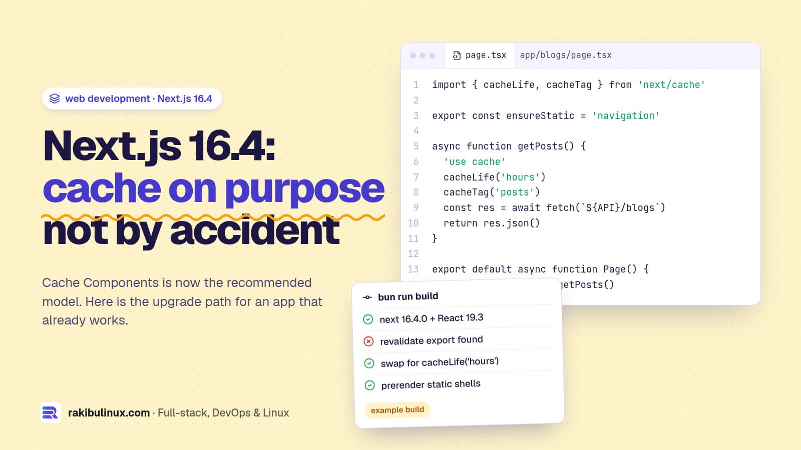 Next.js 16.4 Upgrade Guide: Cache Components and More