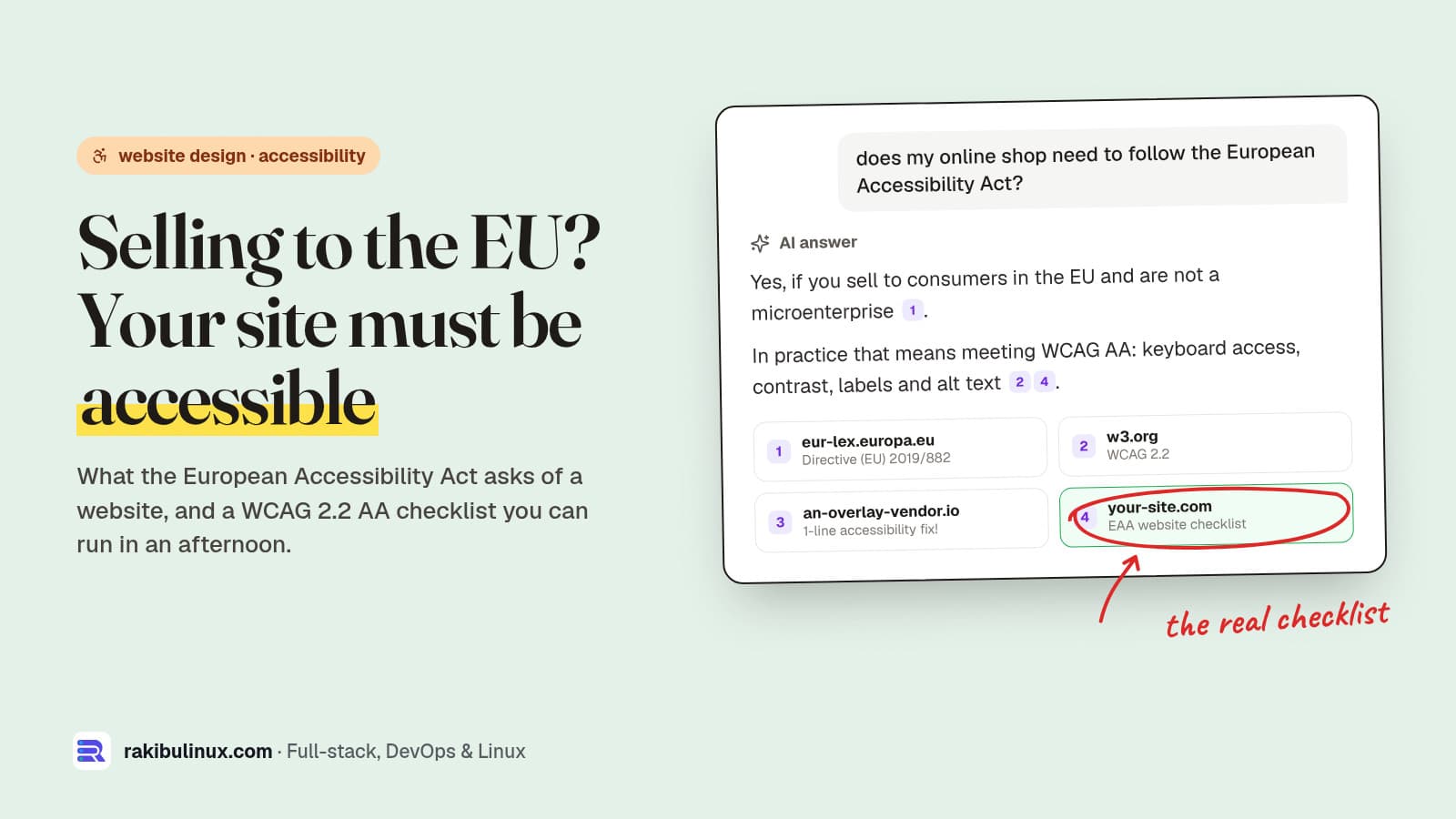 European Accessibility Act: Website Checklist for 2026