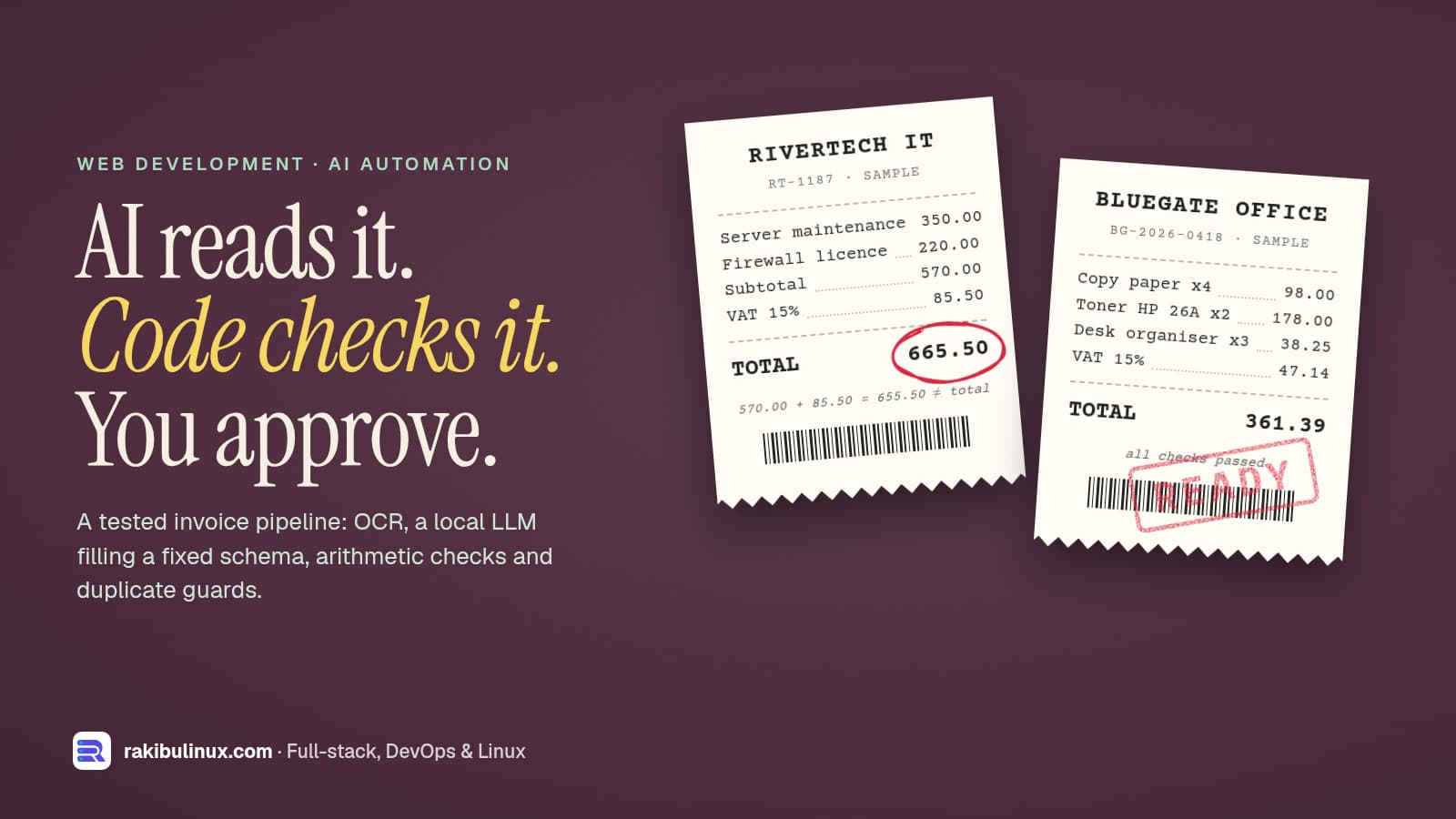AI Invoice Processing: OCR, LLM Extraction, Human Approval